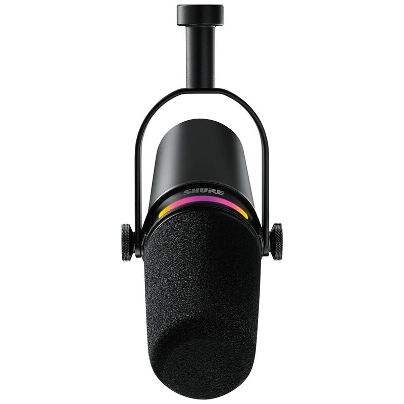 Shure MV7+ podcast mikrofon XLR/USB bundle svart med stativ kabler og tilkoblinger