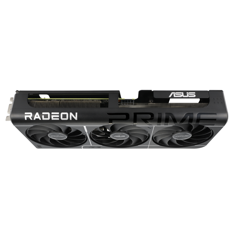 Sideprofil av ASUS Prime RX 9060 XT OC Edition grafikkort