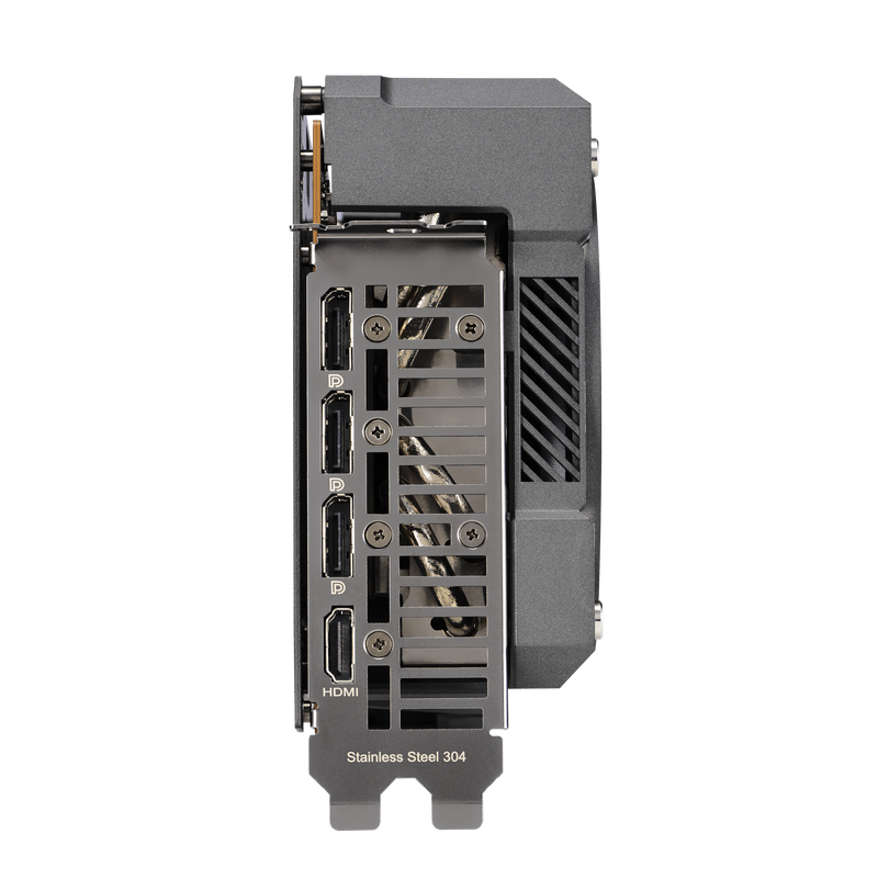 Sideprofil av ASUS TUF Radeon RX 9070 OC Edition grafikkort