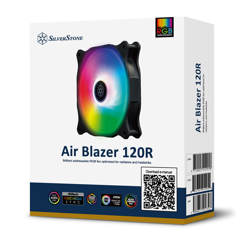 SilverStone Air Blazer 120R vifte med synlig hydrodynamisk lager