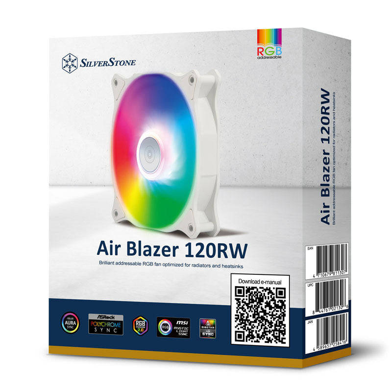 SilverStone Air Blazer 120RW vifte 120 mm ARGB hvit emballasje