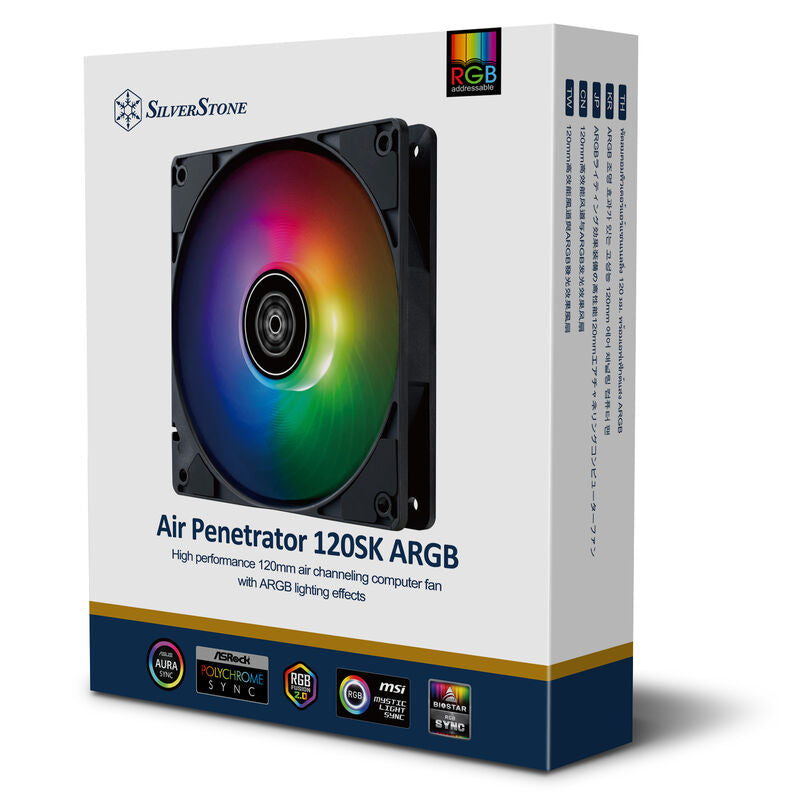 SilverStone Air Penetrator 120SK ARGB vifte komplett produktbilde