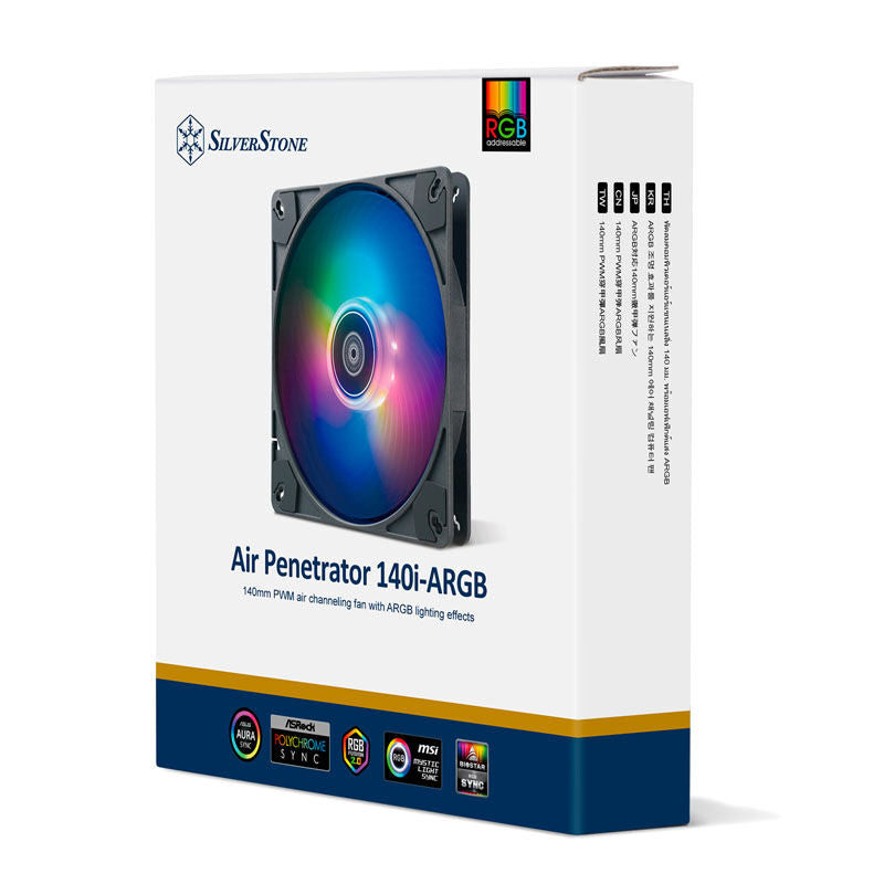 SilverStone Air Penetrator 140i ARGB vifte 140 mm PWM svart med luftkanalisering