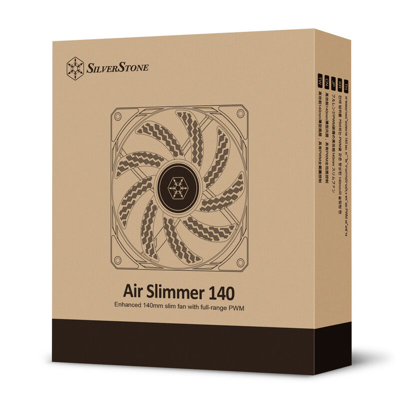 SilverStone Air Slimmer 140 PWM vifte 15,5 mm slim svart - SilverStone