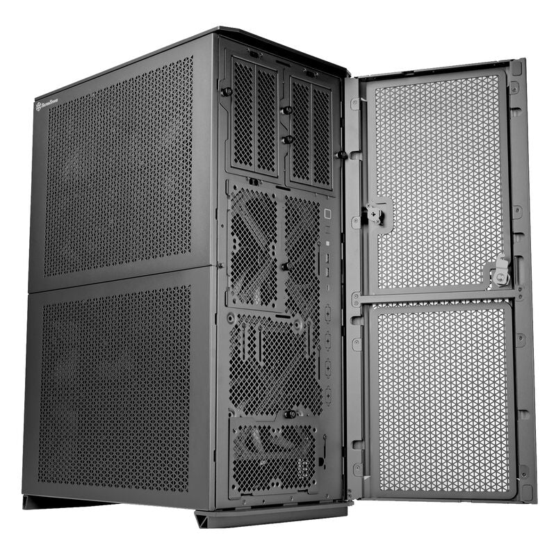 Detalj av SilverStone ALTA D1 mesh sidepanel