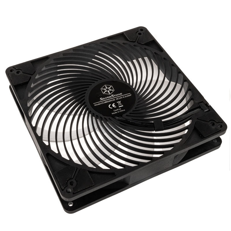 Nærbilde av SilverStone AP184i-ARGB vifte 180 mm PWM ARGB svart
