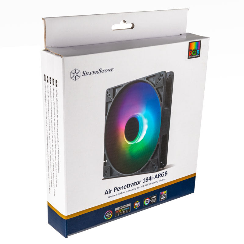 SilverStone AP184i-ARGB vifte 180 mm PWM ARGB svart - SilverStone