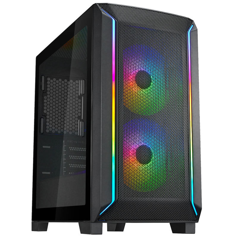 SilverStone FARA 312 Micro-ATX kabinett herdet glass svart forfra