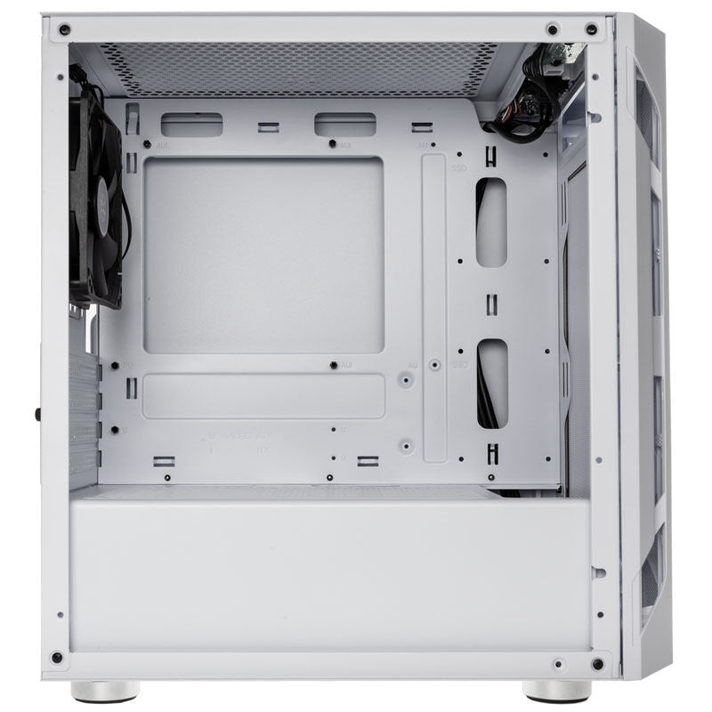 SilverStone Fara H1M kabinett Micro-ATX herdet glass hvit med åpent sidepanel