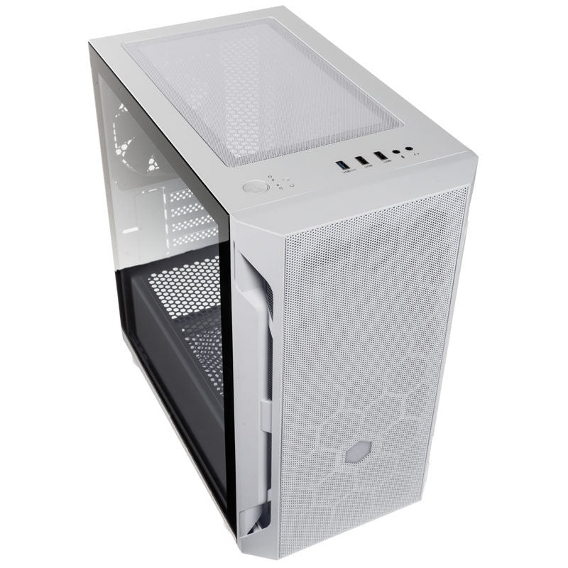 SilverStone Fara H1M kabinett Micro-ATX herdet glass hvit bakside