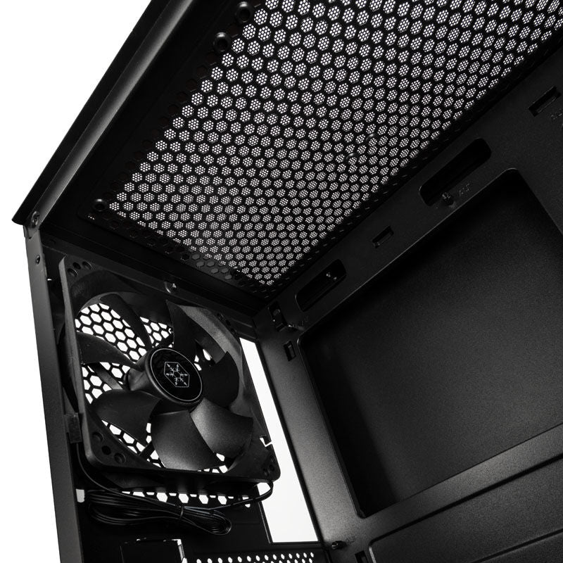 SilverStone Fara H1M kabinett Micro-ATX herdet glass svart sideprofil