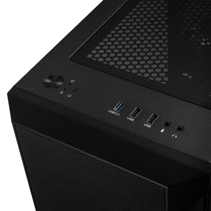 SilverStone Fara H1M PRO kabinett nærbilde av ARGB-vifte