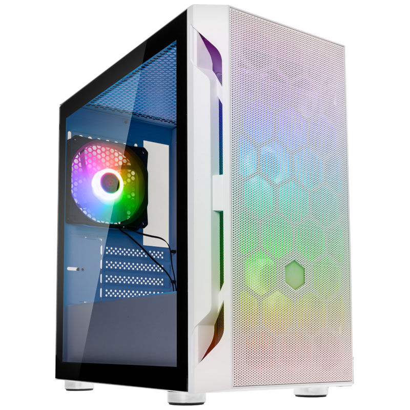 SilverStone Fara H1M Pro Micro-ATX kabinett hvit forside