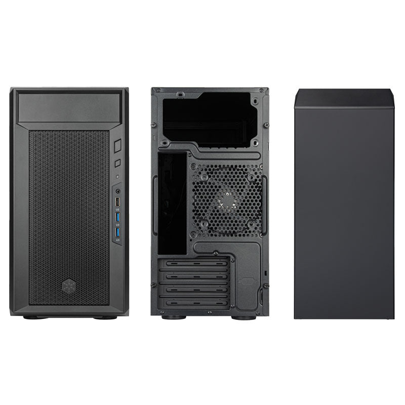 SilverStone Fara R311 Micro-ATX kabinett minitårn mesh svart bakside