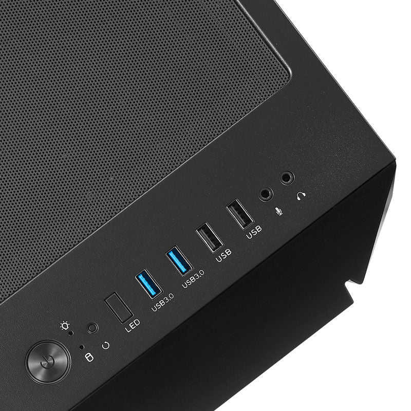 SilverStone Fara V1M Pro kabinett montert med hovedkort