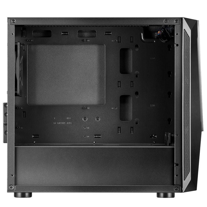 SilverStone Fara V1M Pro kabinett nærbilde av USB-porter