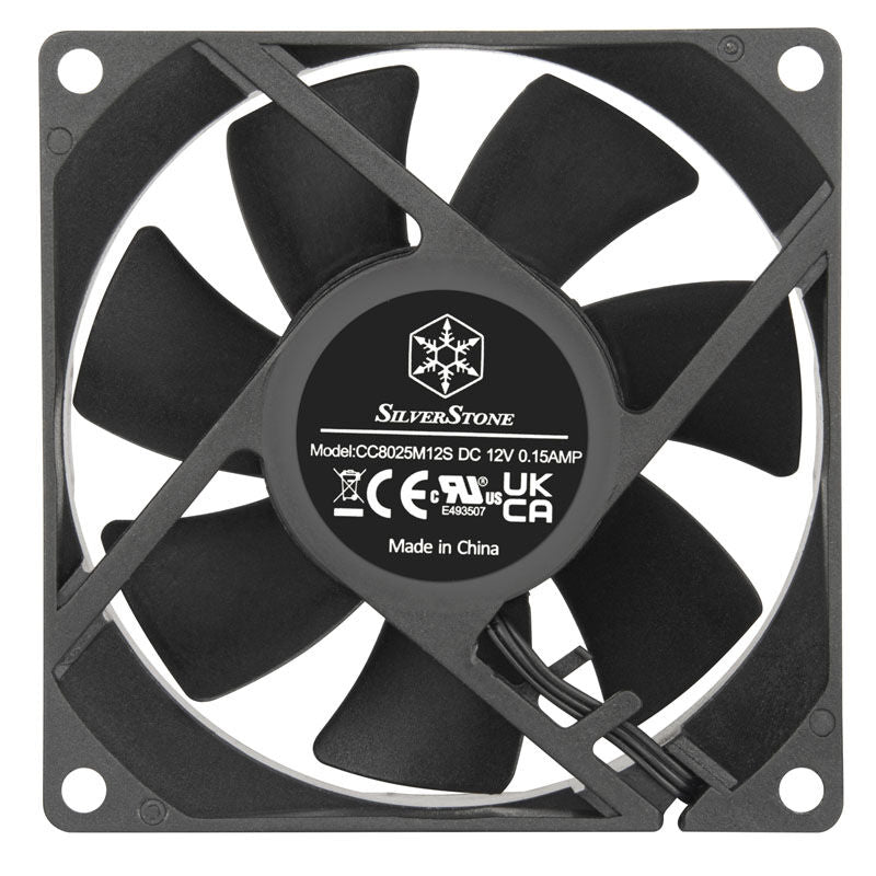 SilverStone FN80 vifte 80 mm 2000 RPM svart montert i PC