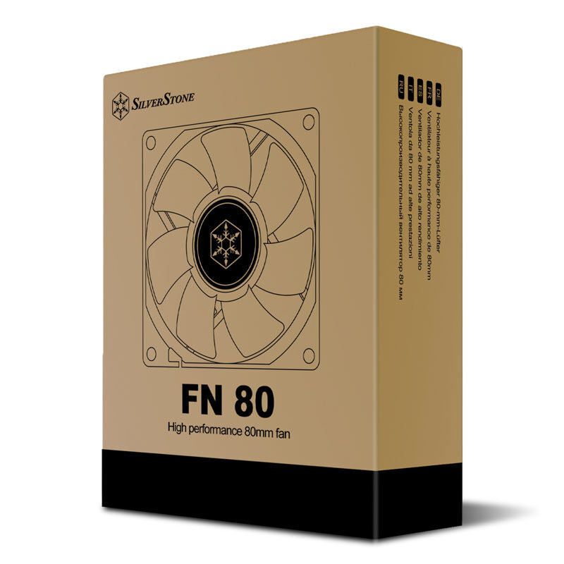 SilverStone FN80 vifte 80 mm 2000 RPM svart vinklet