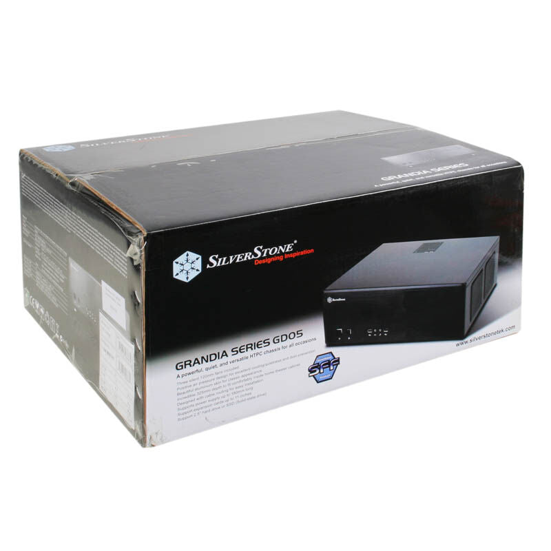 SilverStone Grandia GD05 HTPC kabinett svart nærbilde av vifte