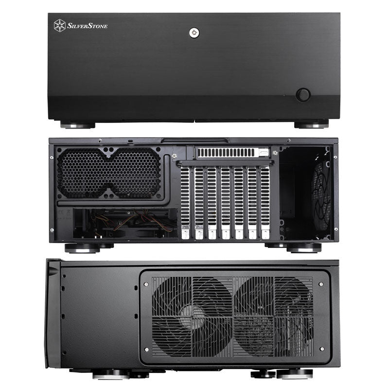 Detalj av SilverStone Grandia GD07B-C Airflow HTPC-kabinett luftventiler