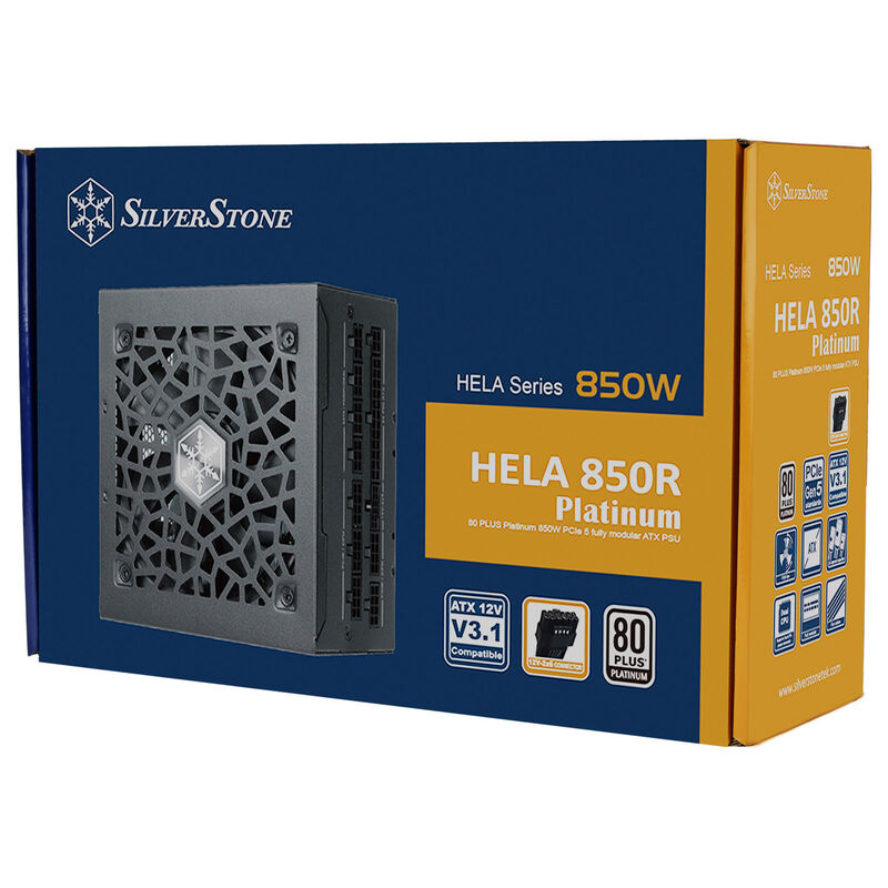 SilverStone HELA 850R strømforsyning oversikt med alle kabler