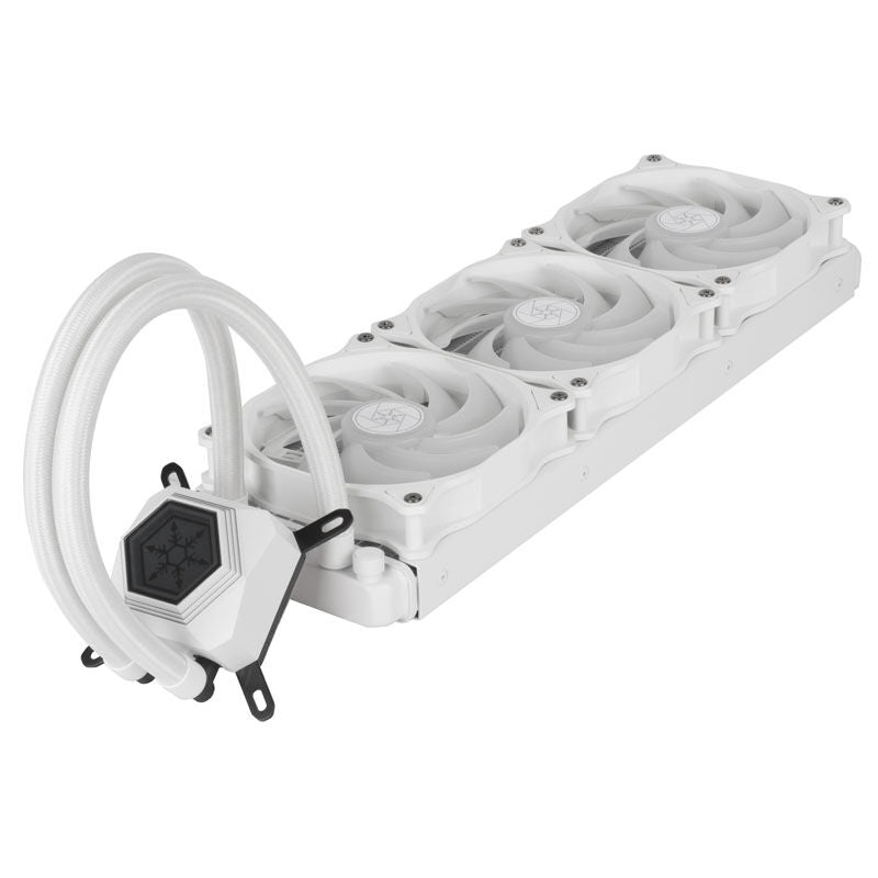 SilverStone Permafrost PF360-ARGB V2 AIO vannkjøling 360 mm hvit bakside