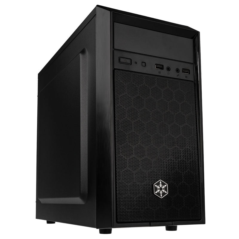 SilverStone Precision PS16 minitårn Micro-ATX svart forfra