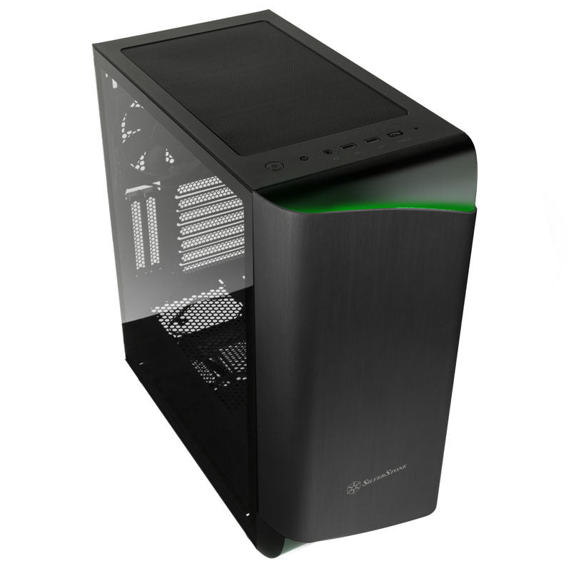 SilverStone Seta A1 kabinett midtårn RGB herdet glass svart bakside
