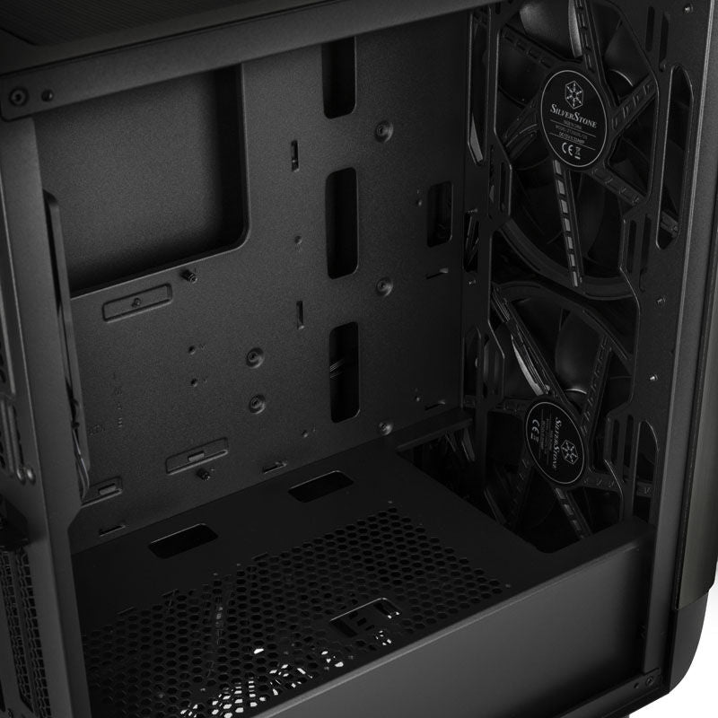 SilverStone Seta A1 kabinett midtårn RGB herdet glass svart intern layout
