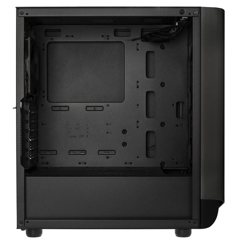 SilverStone Seta A1 kabinett midtårn RGB herdet glass svart oversikt over I/O-panel