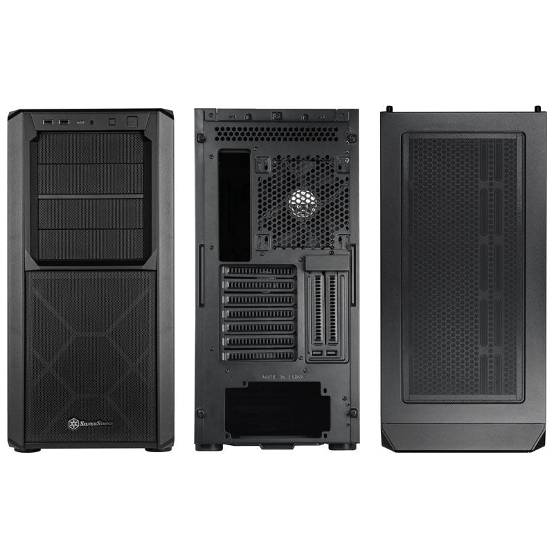 SilverStone Seta D1 kabinett midtårn ATX mesh svart bakside