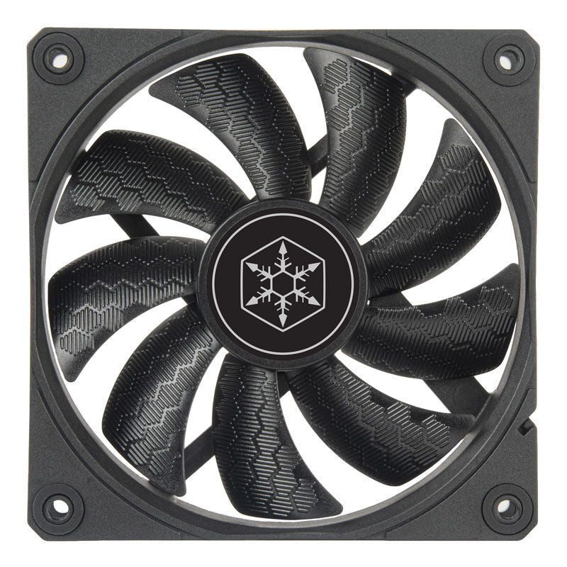 SilverStone Shark Force vifte 120 mm PWM svart nærbilde av vifteblader