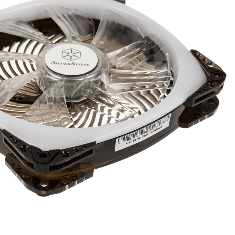 SilverStone SST-AP142-ARGB vifte 140 mm PWM ARGB nærbilde av ramme