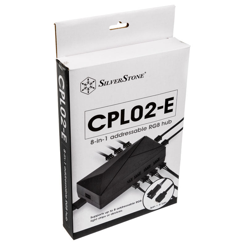 SilverStone SST-CPL02-E 8-port ARGB hub med tilkoblingskabler