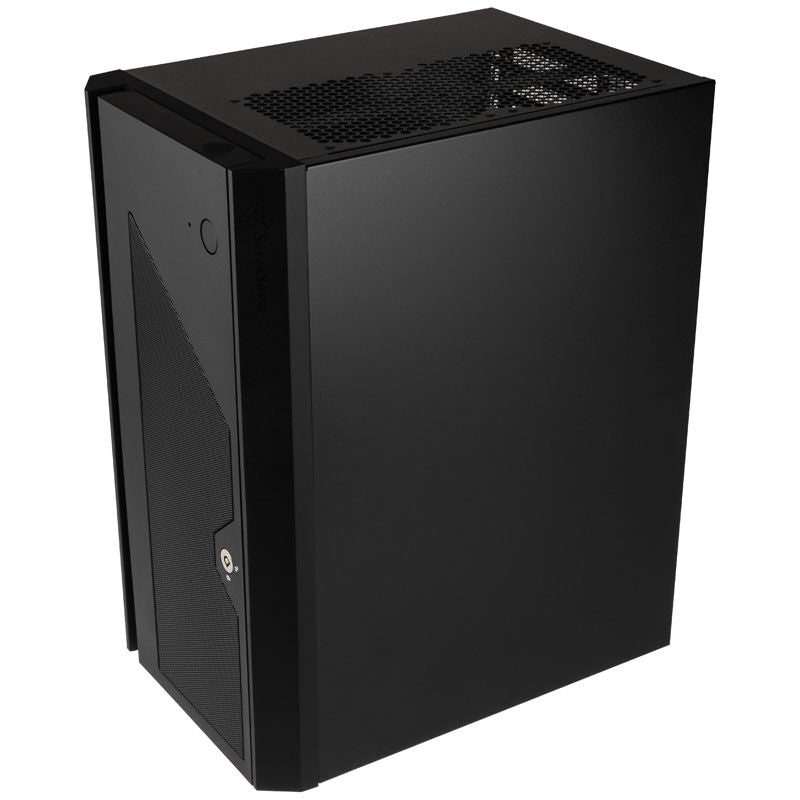 SilverStone SST-CS381 v1.1 lagringskabinett Micro-ATX svart detalj av frontklaff