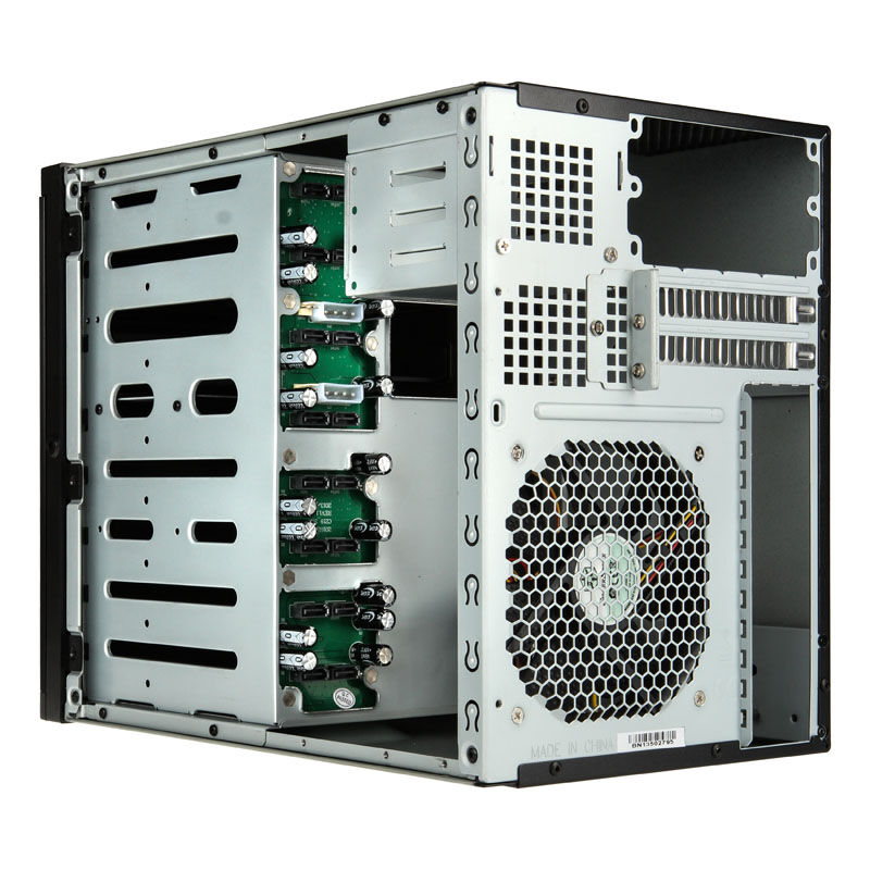 Nærbilde av SilverStone SST-DS380B NAS-kabinett låsbar frontdør