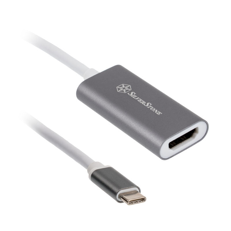 SilverStone SST-EP07C-E USB-C til HDMI 2.0b adapter 4K 60 Hz grå forfra