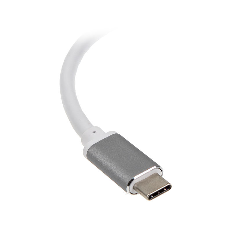 Detalj av SilverStone SST-EP08C USB-C til HDMI/USB-A/USB-C adapter sølv