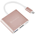SilverStone SST-EP08P USB-C til HDMI USB-A USB-C adapter rosa forfra