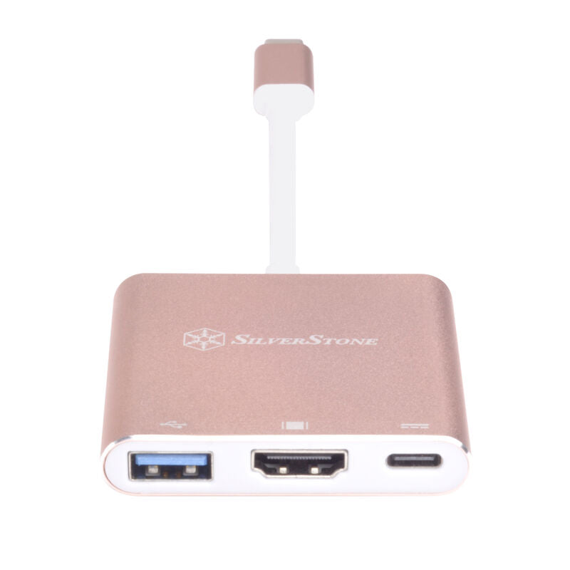 SilverStone SST-EP08P USB-C til HDMI USB-A USB-C adapter rosa bakside