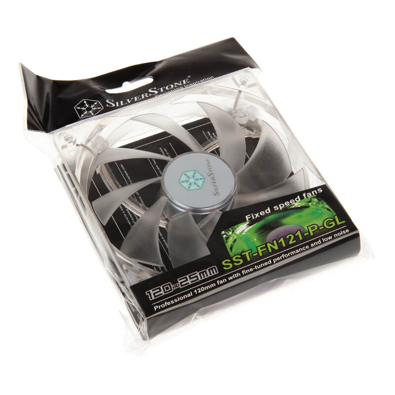 Nærbilde av SilverStone SST-FN121-P-GL vifte 120 mm grønn LED