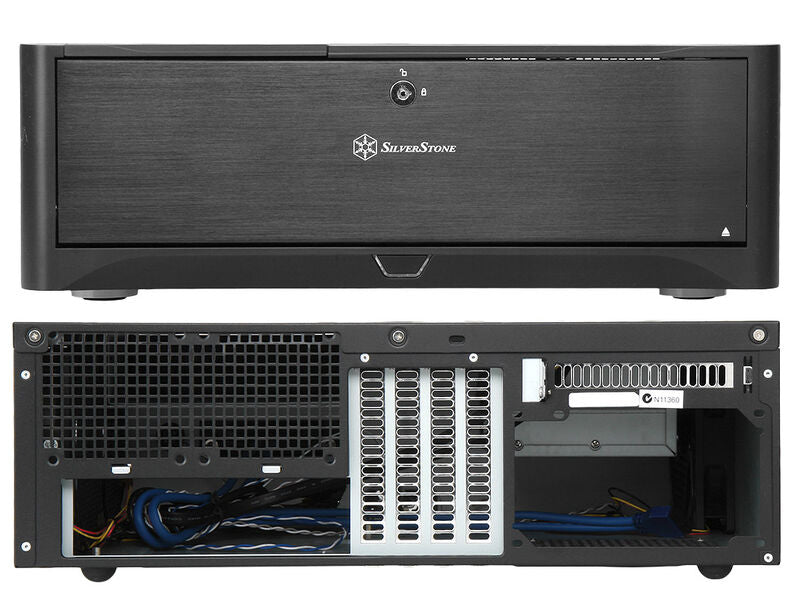 Bakside av SilverStone SST-GD06B Grandia HTPC kabinett svart