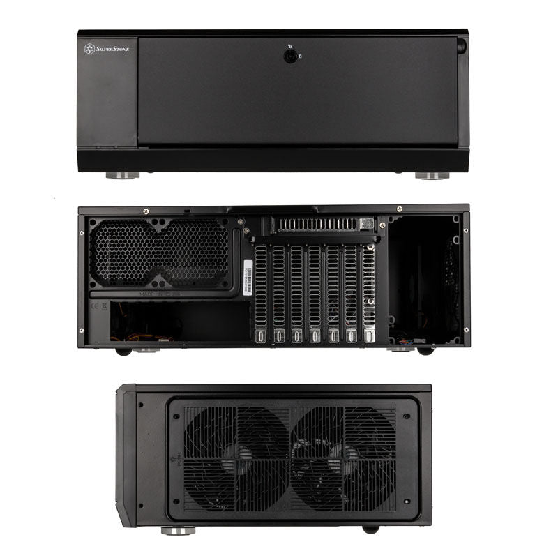 SilverStone SST-GD10B Grandia HTPC kabinett bakside med ventilasjon