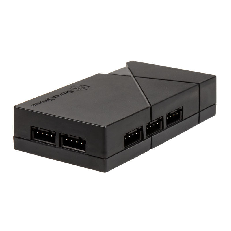 SilverStone SST-LSB01 RGB LED-hub med 2x LED-strip svart bakside
