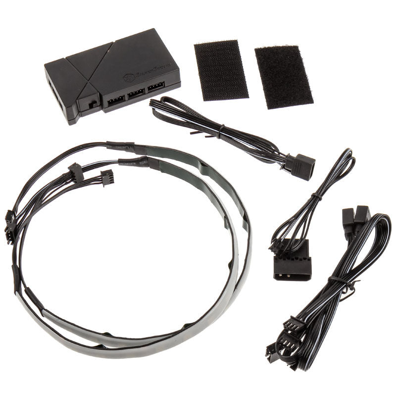 SilverStone SST-LSB01 RGB LED-hub med 2x LED-strip svart med kabler