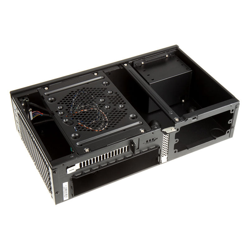 Detalj av SilverStone SST-ML05B Milo HTPC-kabinett Mini-ITX svart front