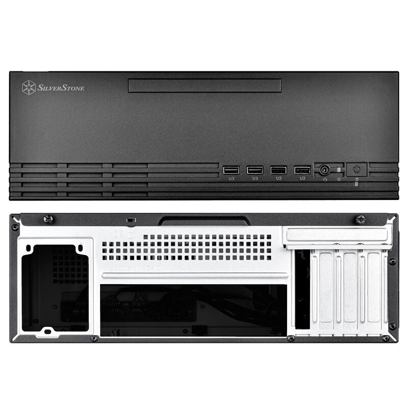 Detalj av SilverStone SST-ML11B Milo Slim HTPC kabinett Mini-ITX svart
