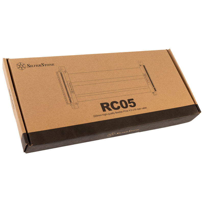 Nærbilde av SilverStone SST-RC05-220 PCIe 4.0 x16 riserkabel kabel
