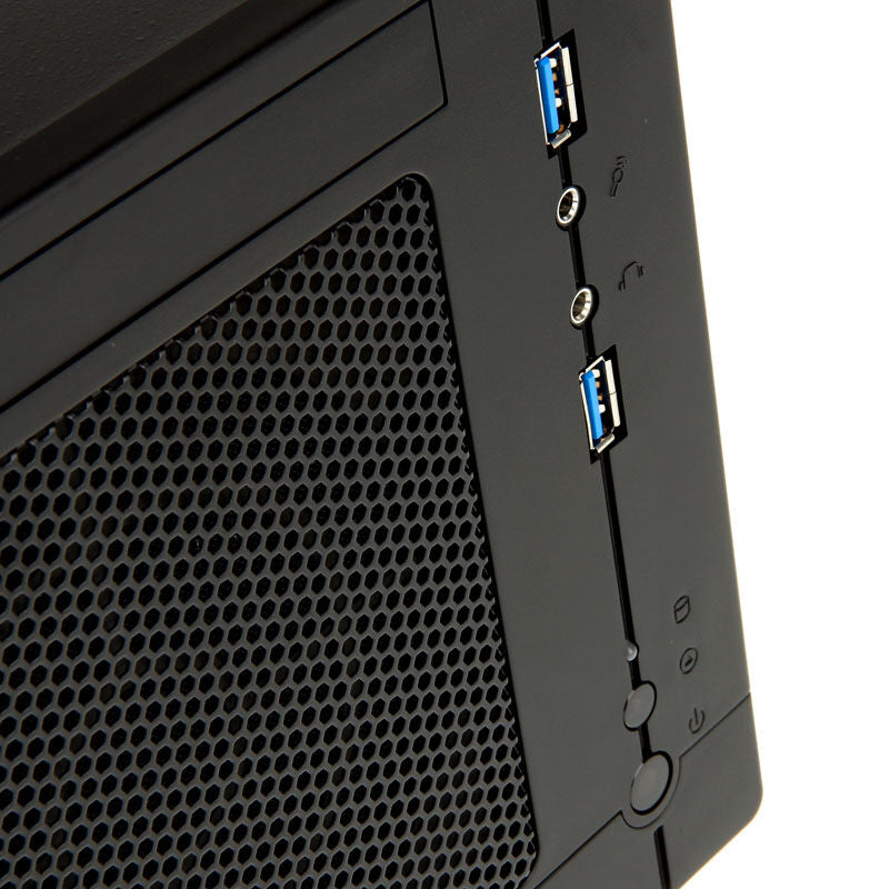 SilverStone SST-SG05BB-Lite Sugo Mini-ITX kabinett svart nærbilde av vifte