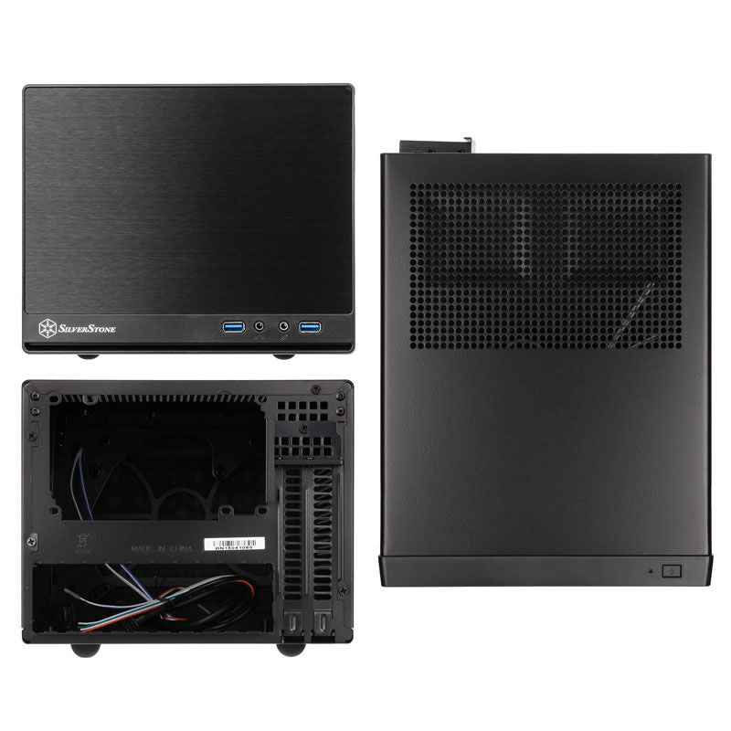 Bakside av SilverStone SST-SG13B-Q Sugo Mini-ITX kubekabinett svart